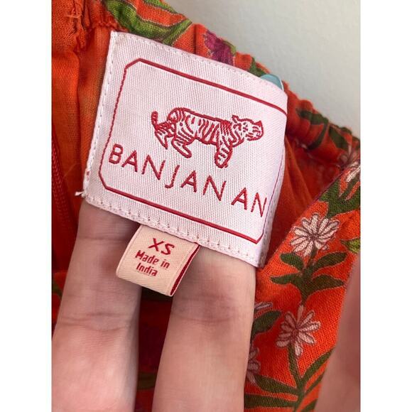 BANJANAN Penelope Dress Boundless Floral Flame Womens Size XS - Picture 7 of 13